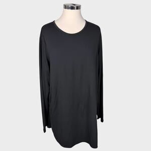 J. Jill Fit Performance Long Sleeve Tee Black XL Tall  Polyester Spandex